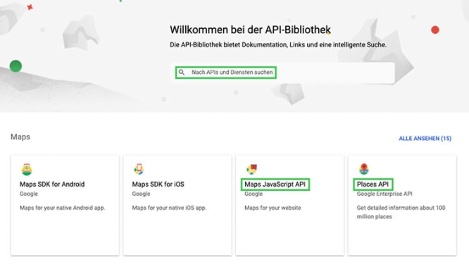 API Bibliothek Dienst suchen