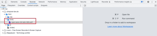 Google Fonts im Quellcode