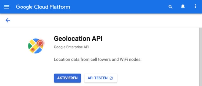Google Maps Api aktivieren